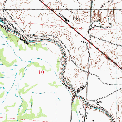 Topographic Map of Horn Rapids Ditch, WA