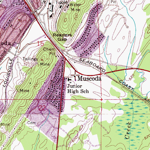 Topographic Map of Star Light Baptist Church, AL