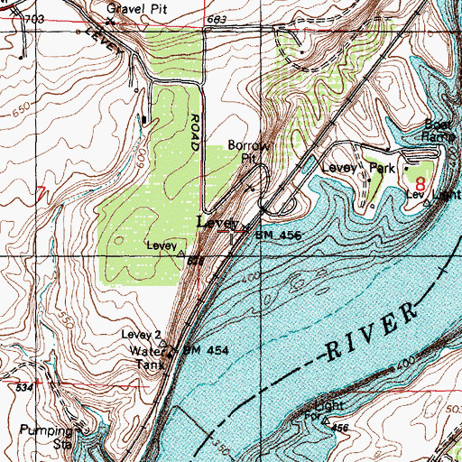Topographic Map of Levey, WA