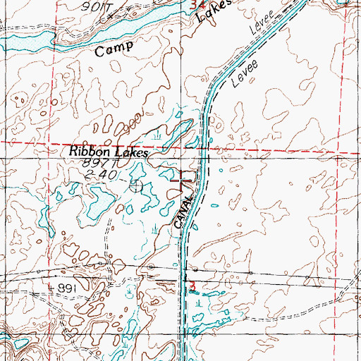Topographic Map of Potholes Canal, WA