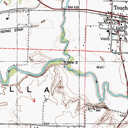 Topographic Map of Touchet River, WA