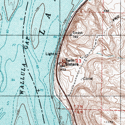 Topographic Map of Twin Sisters, WA