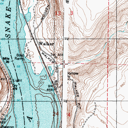 Topographic Map of Walker Canyon, WA