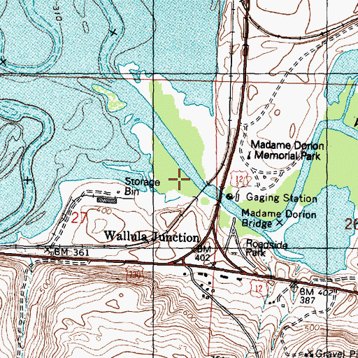 Topographic Map of Walla Walla River, WA