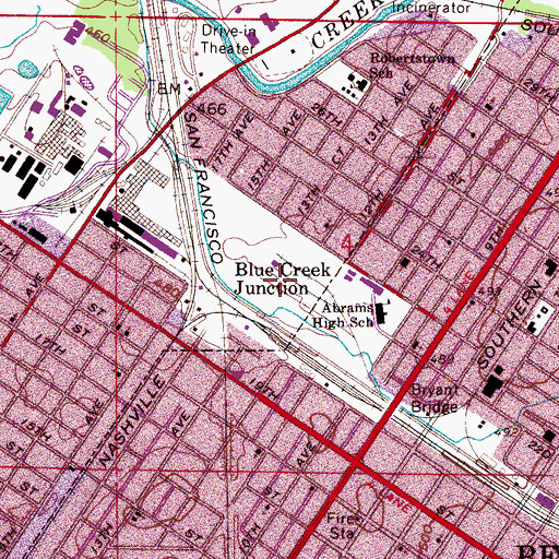Topographic Map of Robertstown Furnace (historical), AL