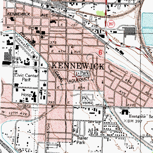 Topographic Map of Layton Park, WA