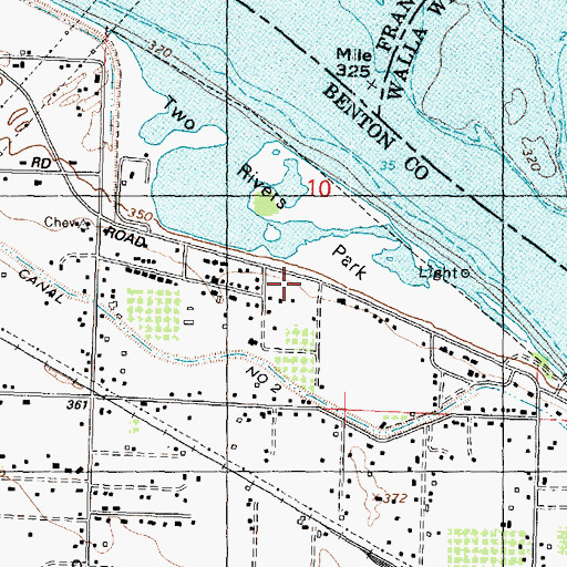 Topographic Map of Two Rivers Park, WA