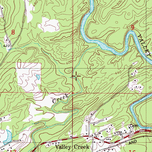 Topographic Map of Simmons Branch, AL