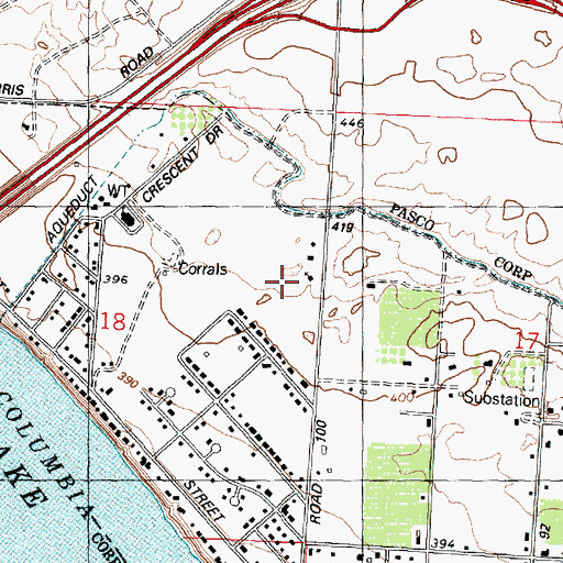 Topographic Map of Sunset View Baptist Church, WA