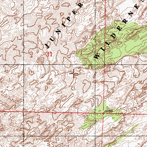 Topographic Map of Juniper Dunes Wilderness, WA