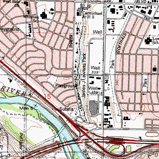 Topographic Map of James J Lawless Park, WA