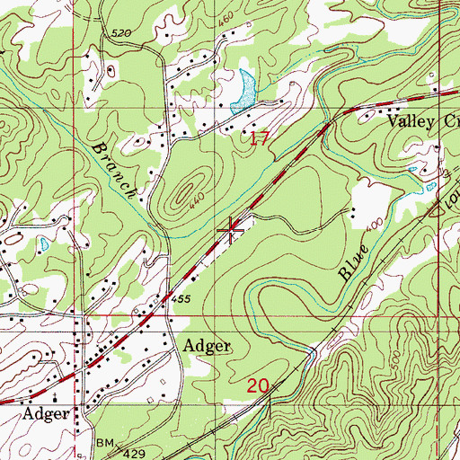 Topographic Map of Adger Cemetery, AL