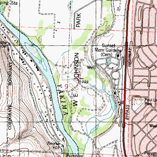 Topographic Map of W E Johnson Park, WA
