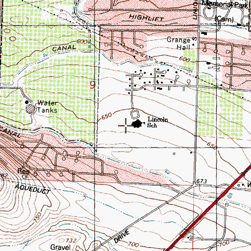 Topographic Map of Lincoln Elementary School, WA