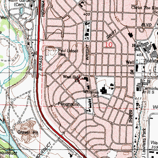 Topographic Map of West Side Church, WA