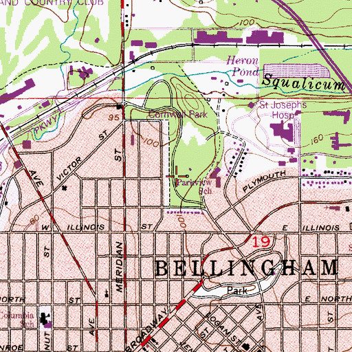 Topographic Map of Cornwall Park, WA