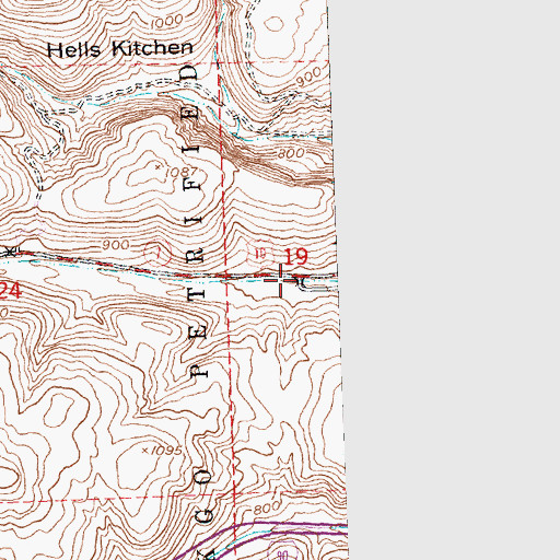 Topographic Map of Ginkgo Petrified Forest State Park, WA