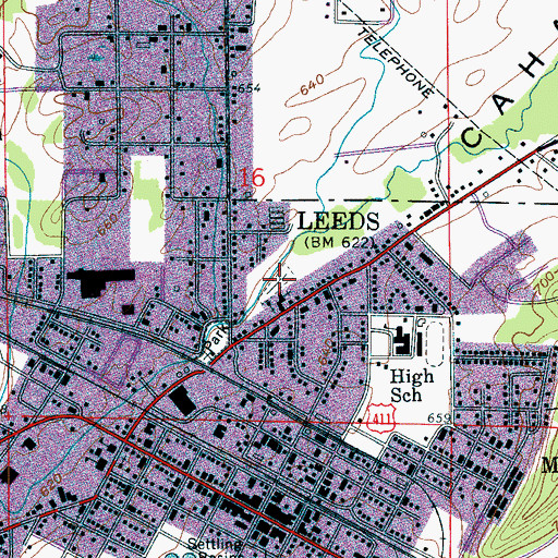 Topographic Map of Shiloh Cemetery, AL