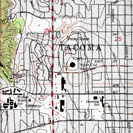 Topographic Map of North End Reservoir, WA