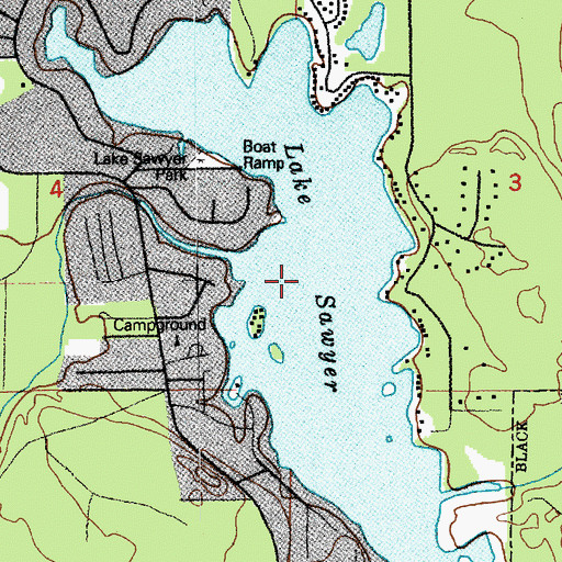 Topographic Map of Lake Sawyer, WA
