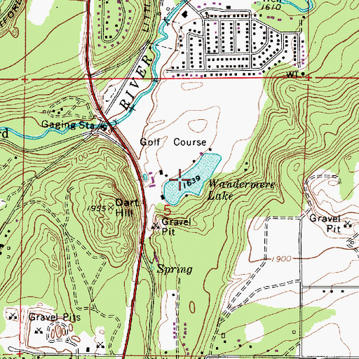 Topographic Map of Wandermere Lake, WA