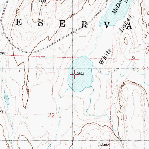 Topographic Map of White Lakes, WA