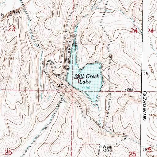 Topographic Map of Mill Creek Lake, WA