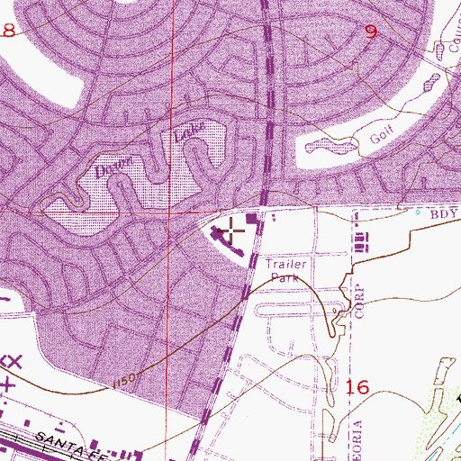 Topographic Map of Thunderbird Plaza Shopping Center, AZ