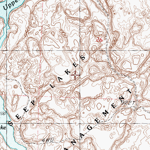 Topographic Map of Seep Lakes Habitat Management Area, WA