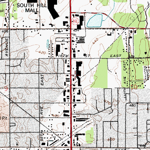 Topographic Map of East Meridian Square, WA
