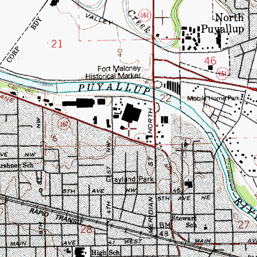 Topographic Map of Hi-Ho One-Stop Shopping Center, WA