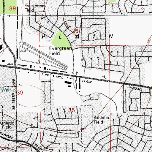 Topographic Map of Mountain View Shopping Center, WA