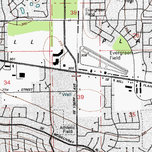 Topographic Map of Millport Shopping Center, WA
