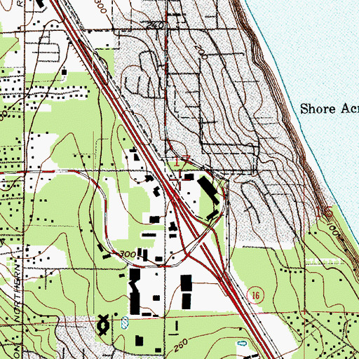 Topographic Map of Olympic Village Shopping Center, WA