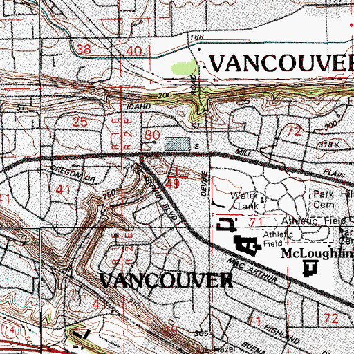 Topographic Map of Tower Mall, WA