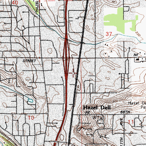 Topographic Map of Totem Pole Shopping Center, WA