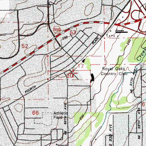 Topographic Map of Vancouver Village Shopping Center, WA