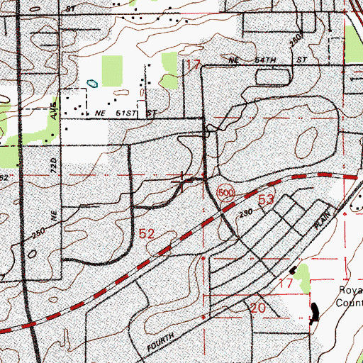 Topographic Map of Vancouver Mall, WA