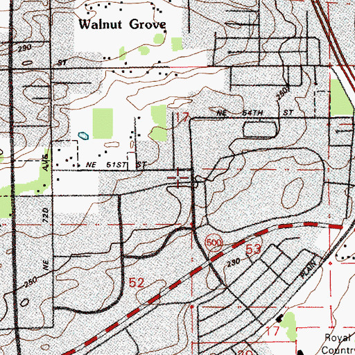 Topographic Map of Vancouver Square, WA
