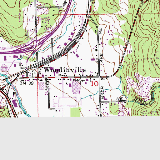 Topographic Map of Woodgate Center, WA