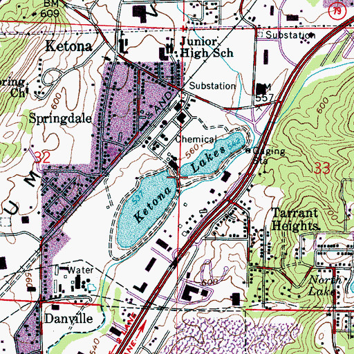 Topographic Map of Ketona Quarry (historical), AL