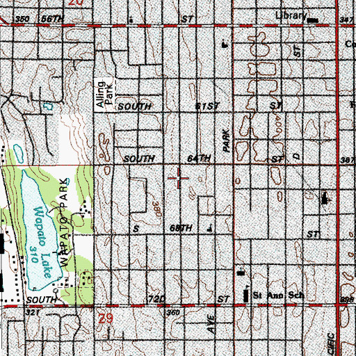 Topographic Map of Bi-Lo Shopping Center, WA