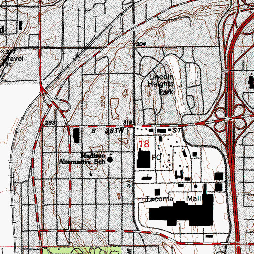 Topographic Map of Cascade Plaza, WA