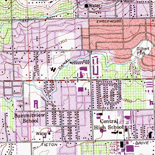 Topographic Map of Chalet Mall Shopping Center, WA
