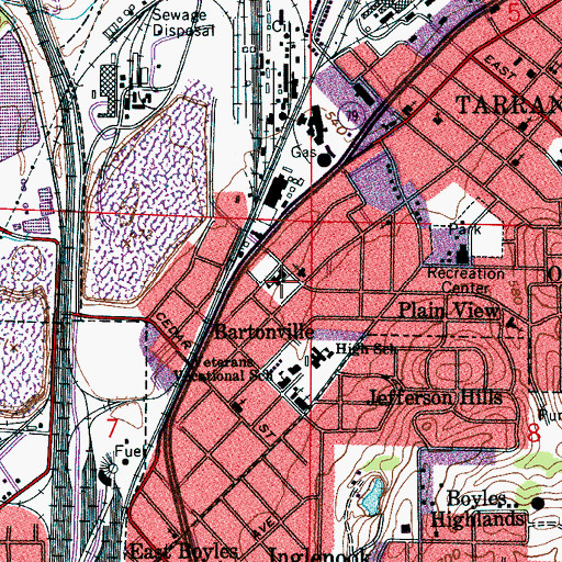 Topographic Map of Boyles Public School (historical), AL