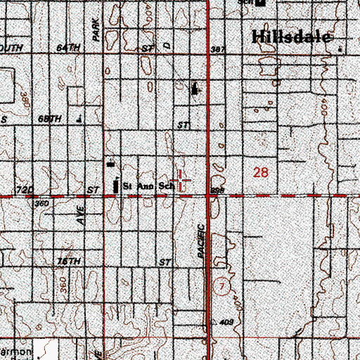 Topographic Map of Fred Meyer Shopping Center, WA