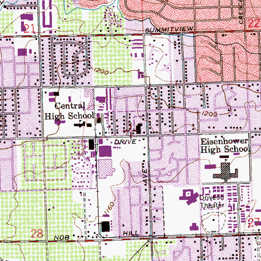 Topographic Map of Glenwood Shopping Center, WA