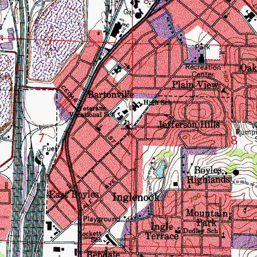 Topographic Map of Boyles Baptist Church, AL