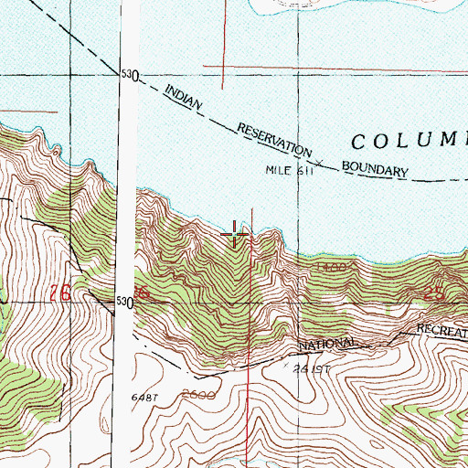 Topographic Map of Camel Bluff, WA