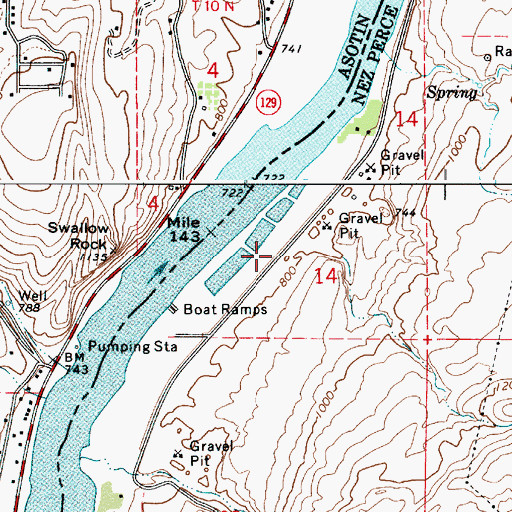 Topographic Map of Hells Gato Marina, WA